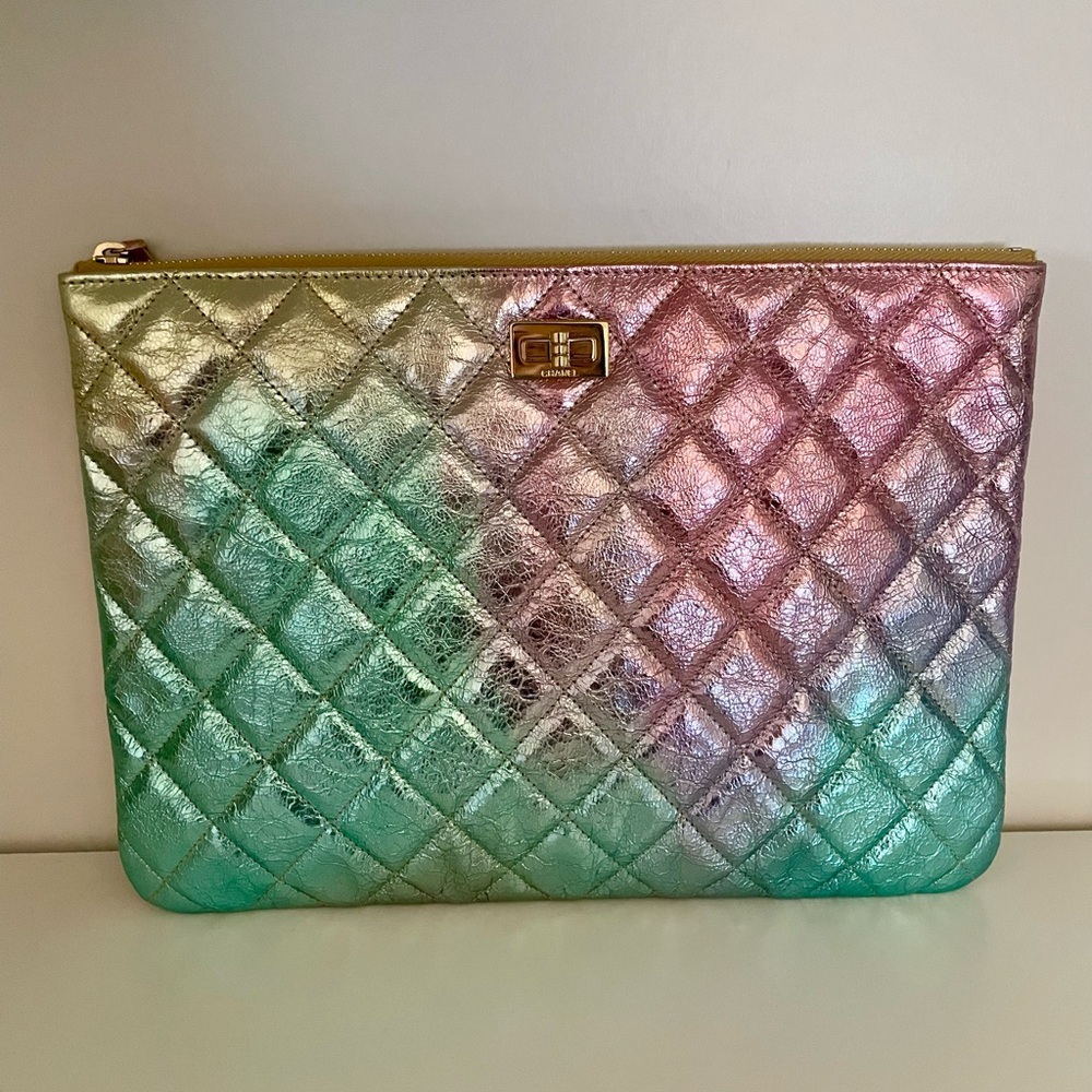 Chanel 20A Rainbow Reissue Medium O Case (Quilted Metallic Clutch)
